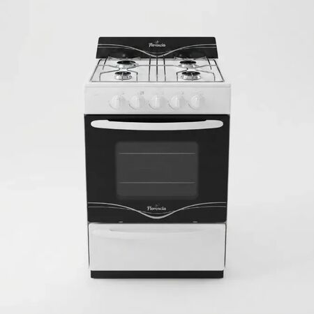 Cocina Florencia Recta 5516F a gas 4 hornallas Blanca Puerta Con Visor