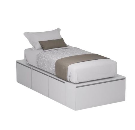 CAMA EMC CUBO PREMIUM 1 PLAZA C/ 3 CAJONES Y 1 ZAPATERO BLANCO (CAMAPRO1-B)