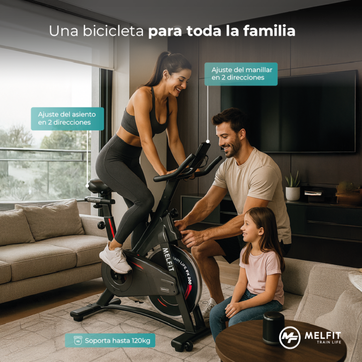 Bicicleta Fija Spinning 6kg Melfit Fx200 Freno Magnetico - Vista 5