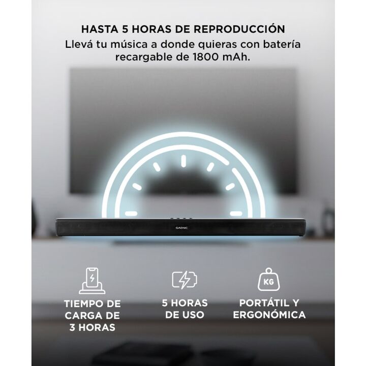 Barra de Sonido Gadnic Bluetooth Para Casa Escritorio Inalámbrico - Vista 5