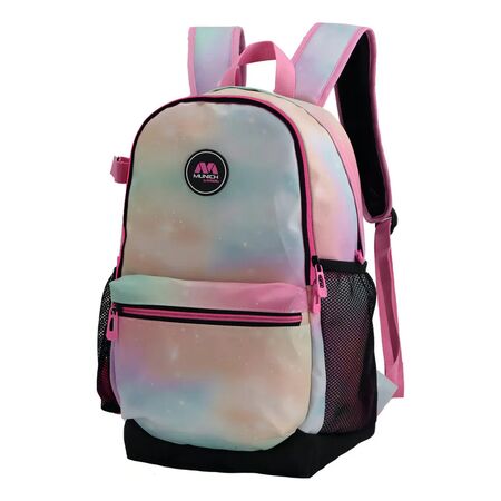 Mochila Munich Buzzer Porta Palo Hockey Reforzada Calidad Rosa/Celeste/Lila