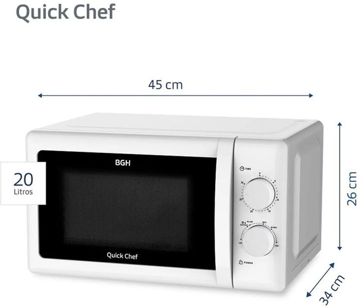 Microondas Bgh 20L B120M20 700W Blanco - Vista 2