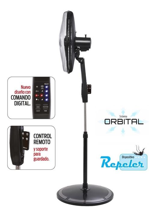 Ventilador De Pie 20 90w Liliana Vpd20r - 50.8 Cm - Negro - Plata - Metal - 3 - Vista 4