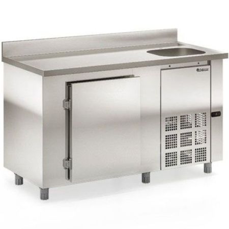 Heladera Mostrador Ciego Gelopar 150 Cm Acero Inox 304 Bacha Plateado