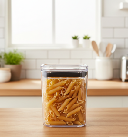 Taper Contenedor Hermético Apilable Acrílico 1000ml Cuadrado Aston