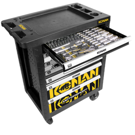 Gabinete para Talleres Mecánicos con Herramientas  253 Piezas Konan 7 cajones