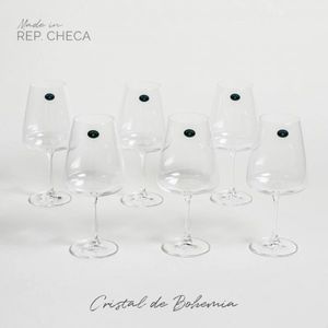 SET X12 COPAS DE CRISTAL DE BOHEMIA CORVUS 750 ML 