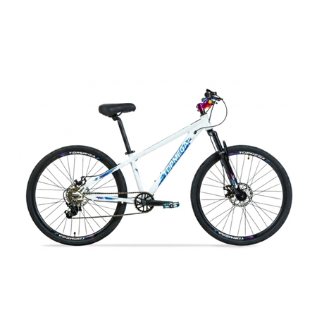 Bicicleta MTB Topmega Whiper R26 7V Blanco/Azul Disco Mec.