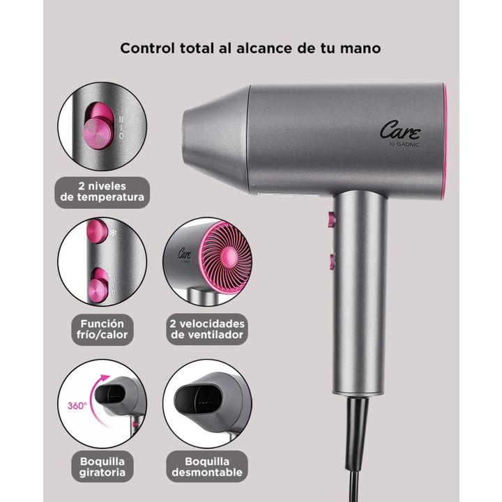 Secador de Pelo Gadnic SC600 de Metal 1800-2100W - Vista 5