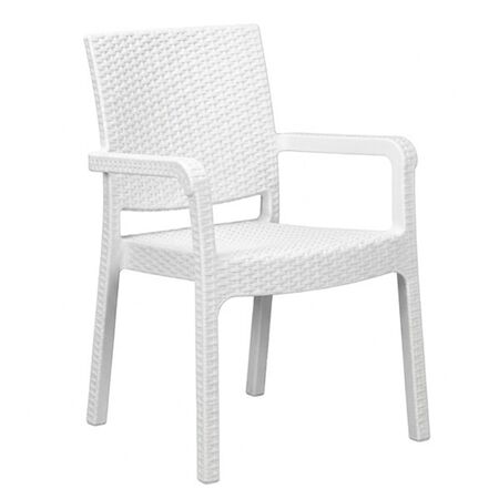 Sillon de Rattan Avelino 105/HK728 Super Reforzado Blanco Apoyabrazos