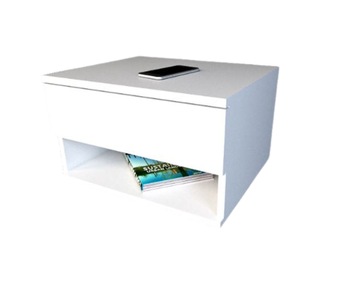 Mesa De Luz Linea Minimal Flotante C/1 Cajon 6448 Everest Tables - Vista 3