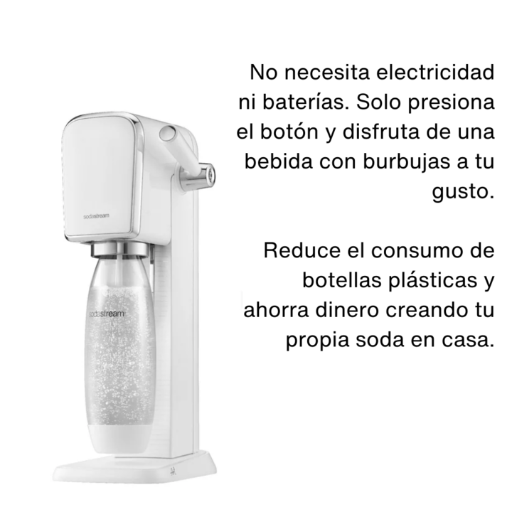 Sodastream Maquina Para Soda Art Moderna Cilindro Botella - Blanco - Vista 3