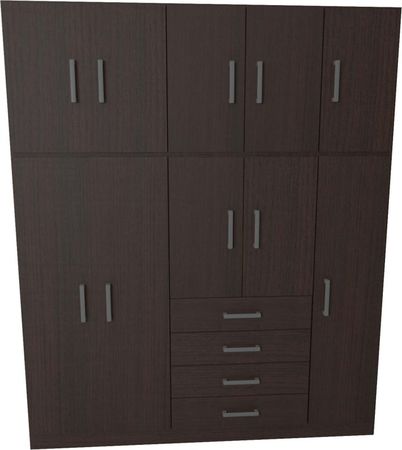 Placard 2 Cuerpos Muebles Orlandi 3562 175 Cm 10P 4C Wengue