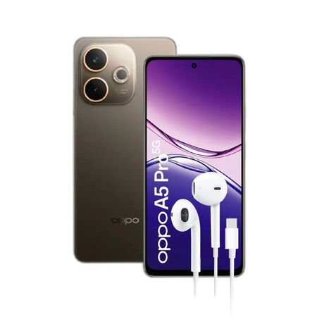 Combo Oppo A5 Pro 5G 8+256GB Mocha + Auricular Dekkin USB-C