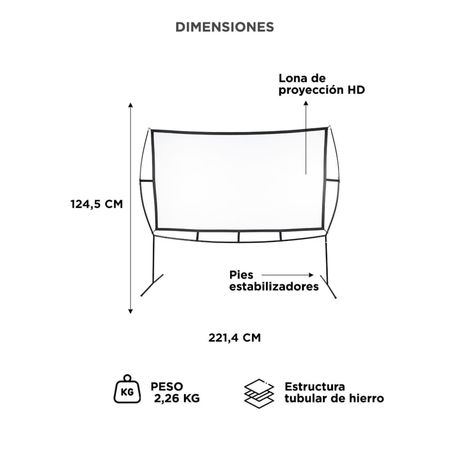 Pantalla de Proyector Gadnic con Soporte Plegable Portátil de 100 pulgadas