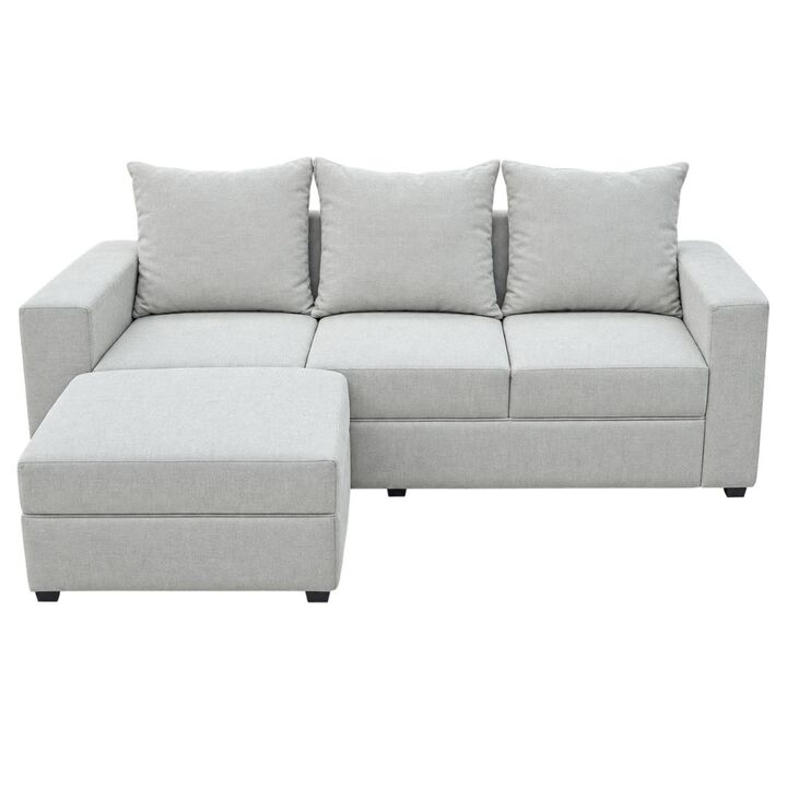 SILLON NAPOLES TRES CUERPOS GRIS CLARO - Vista 1
