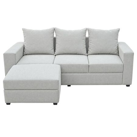 SILLON NAPOLES TRES CUERPOS GRIS CLARO
