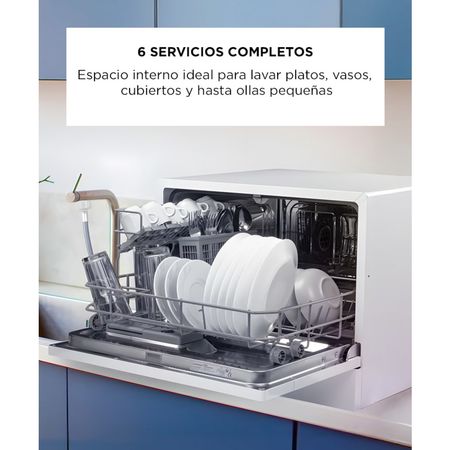 Lavavajillas De Mesada Gadnic Pro 6 Espacios 6 Programas De Lavado Secado Con Aire Caliente