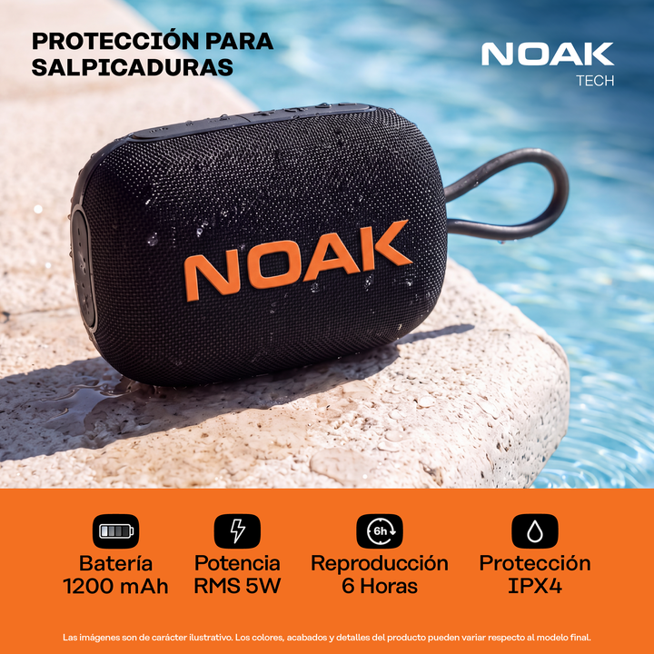Parlante Portátil Noak Spark Bluetooth Slim 5W RMS - Vista 4