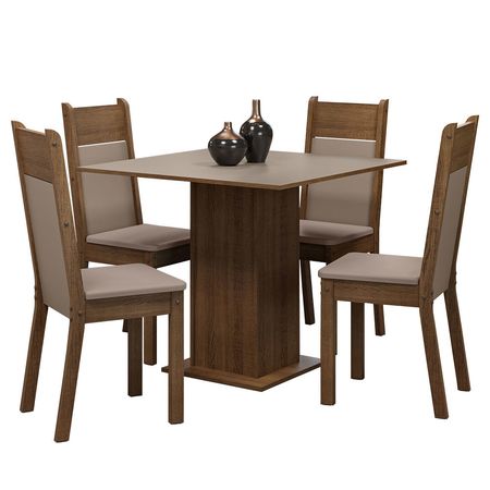 Juego De Comedor Madesa Claire Con Tapa De Madera 4 Sillas