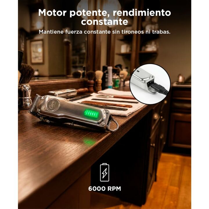 Máquina de Cortar Pelo Gadnic 1919B Acero Inoxidable Uso Profesional 5w Recargable + 8 Peines - Vista 4