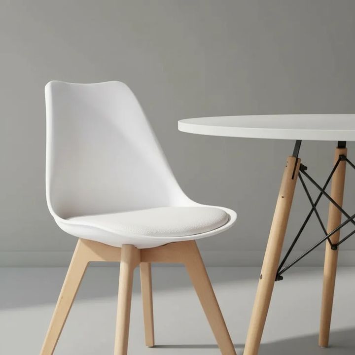 Juego De Comedor Mesa Eames 120cm+4 Sillas Tulip Blanco - Vista 3