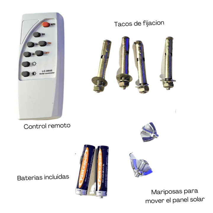 Reflector Led 200w con Panel Solar Exterior + Control Remoto DON ACERO - Vista 5