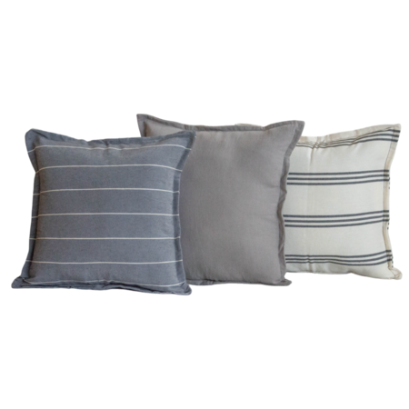Combo 3 almohadones Tusor 40x40 - Diseño Gris mixto B