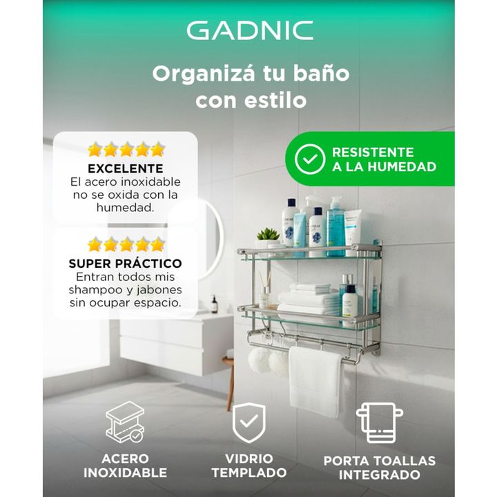 Organizador de Baño Gadnic BH01 Moderno Estante Porta Toalla - Vista 2