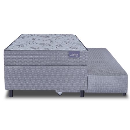 Colchon de Espuma y Sommier Marinero de Resortes 1 Plaza y Media 100x200x20cm Bicama Inducol Agra