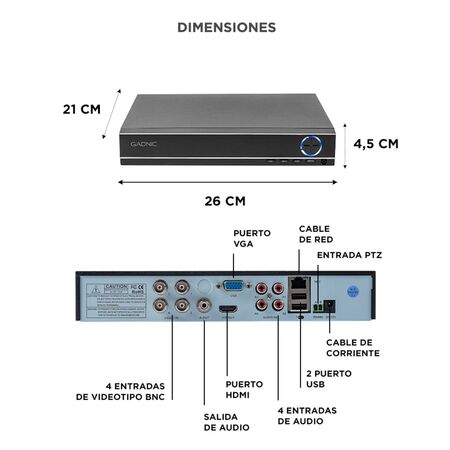 Cámaras de Seguridad + DVR Gadnic x4 Interior/Exterior IP CCTV Visión Nocturna