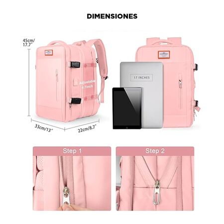 Mochila de Viaje Gadnic Expansible Impermeable (Gris)