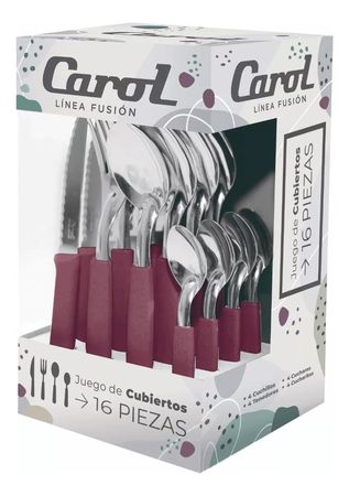 Juego Cubiertos 16 Piezas En Caja Borravino ( 41116-FBO)