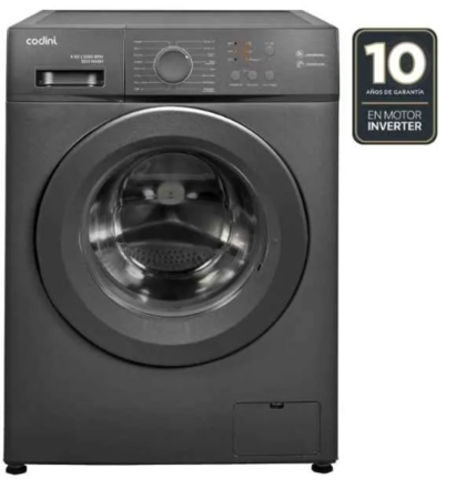 Lavarropas Automático Codini AIAFE6010G 6Kg 1000Rpm Inverter Gris