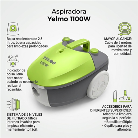 Aspiradora Yelmo AS-3210 Canister 1100W