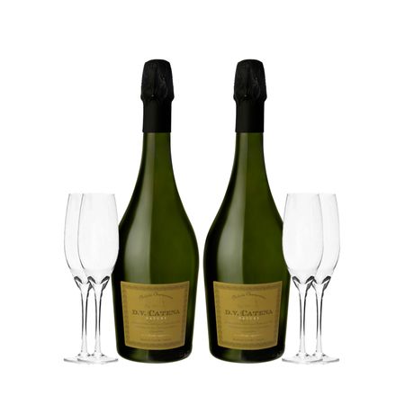 Set Espumantes DV Catena Nature x 2 y 4 Copas Con Estuche