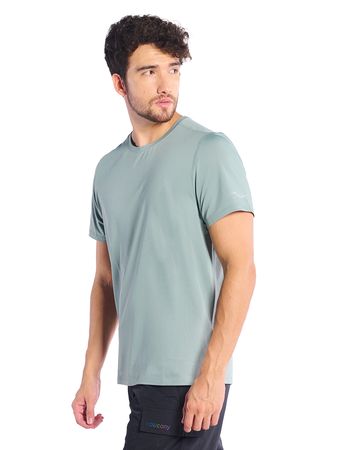 Remera Saucony Stopwatch Hombre Running Verde