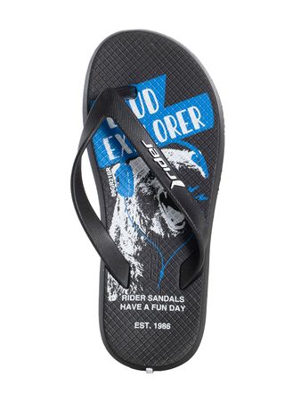 Ojotas Rider R1 Play Kids Niños Moda Negro