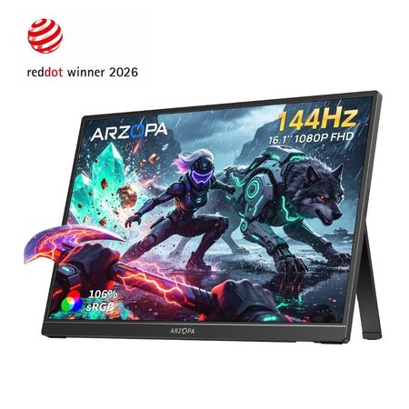 Monitor Portátil Gamer Arzopa Z1FC 16.1" 144Hz Full HD