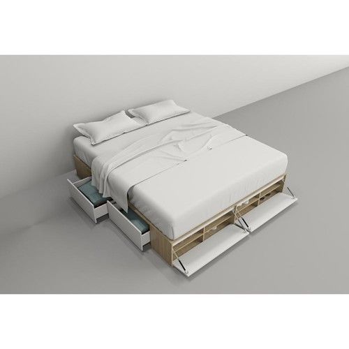 Box de Cama DS Home 2,00 m 4 Cajones 2 Puertas Olmo Everest 203x33x202 cm - Vista 5