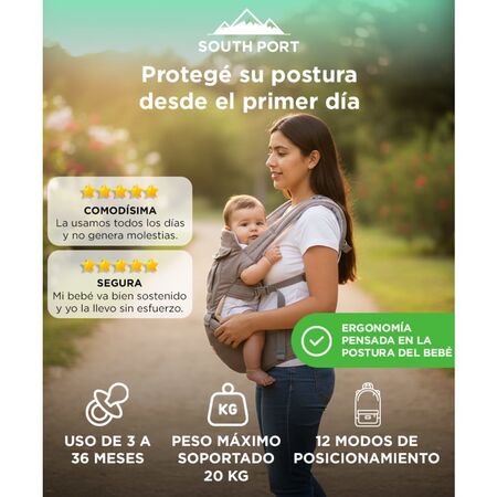 Mochila Porta Bebe Gadnic Ergonomica 20kg 3 en 1