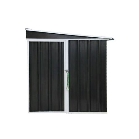 Armario Deposito Galpon de jardin Casi 2x2x2 Techo 1 agua Negro DON ACERO 