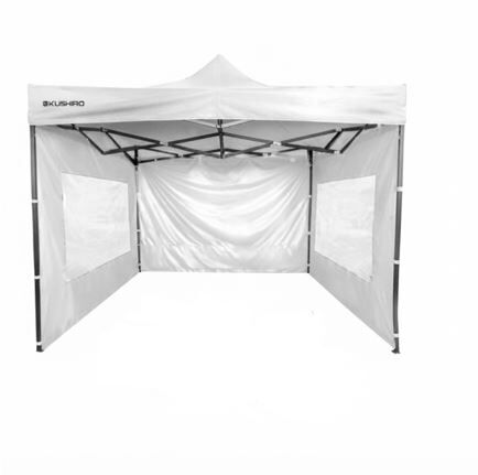 Gazebo De Acero 3x3 Con Paredes Fgki-02bl Blanco Kushiro
