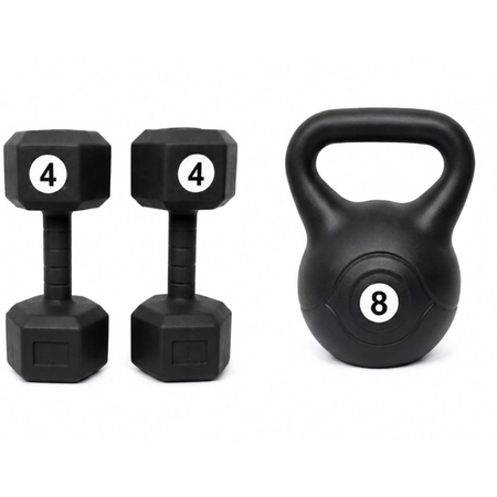Combo Par de Mancuernas 4 kg + Pesa Rusa 8 kg