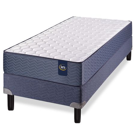 Colchon y Sommier Serta Missouri 1 Plaza y Media 100x200x23 de Espuma de Alta Densidad Firme