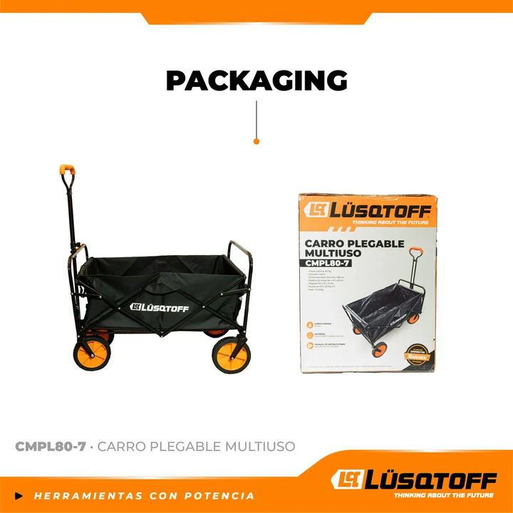 Carro Multiuso Plegable 80kg Lusqtoff Cmpl80-7 Impermeable - Vista 4