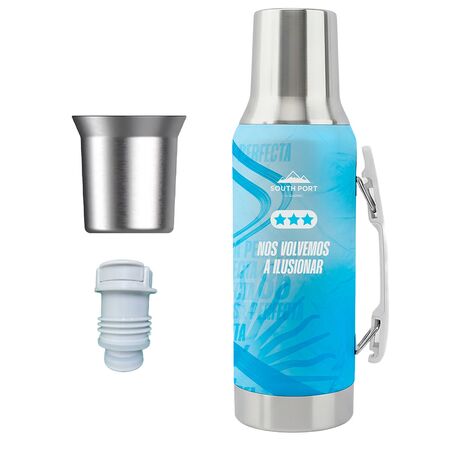Termo Acero Inoxidable South Port by Gadnic 1.2 Litros Manija