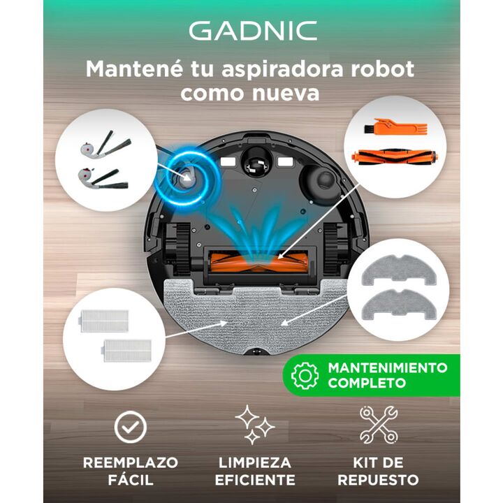 Kit Repuesto Para Aspiradora Robot Gadnic ROB0516X Originales - Vista 2