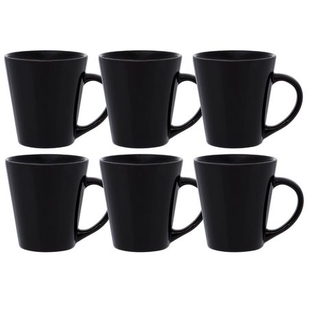 Set X6 Jarros 250cc Negros Conico Drop