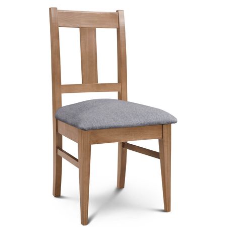 Silla de Comedor Euro lustre Abedul Tapizado Shot Piedra Espacity